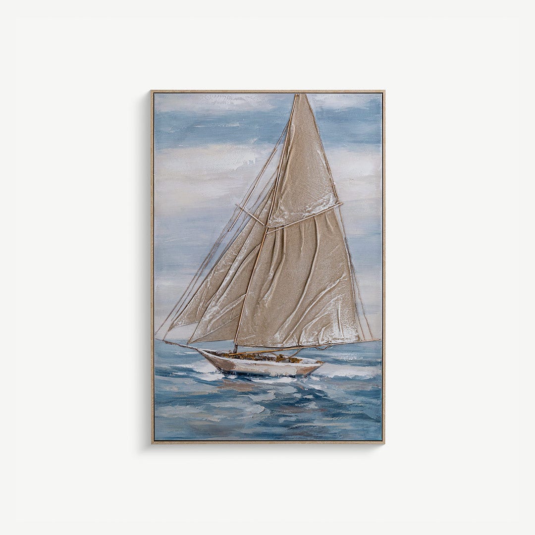 Sailboat Embellished Wall Art