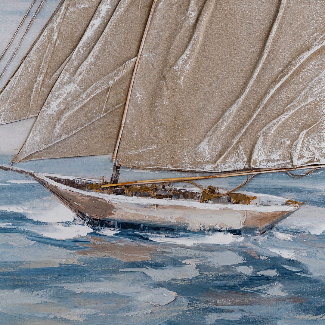 Sailboat Embellished Wall Art