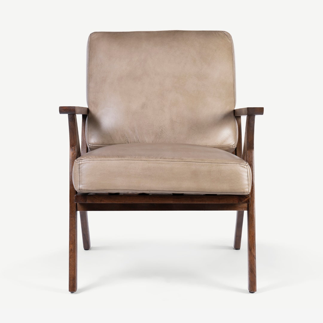 Scott Leather Lounge Chair Coffee