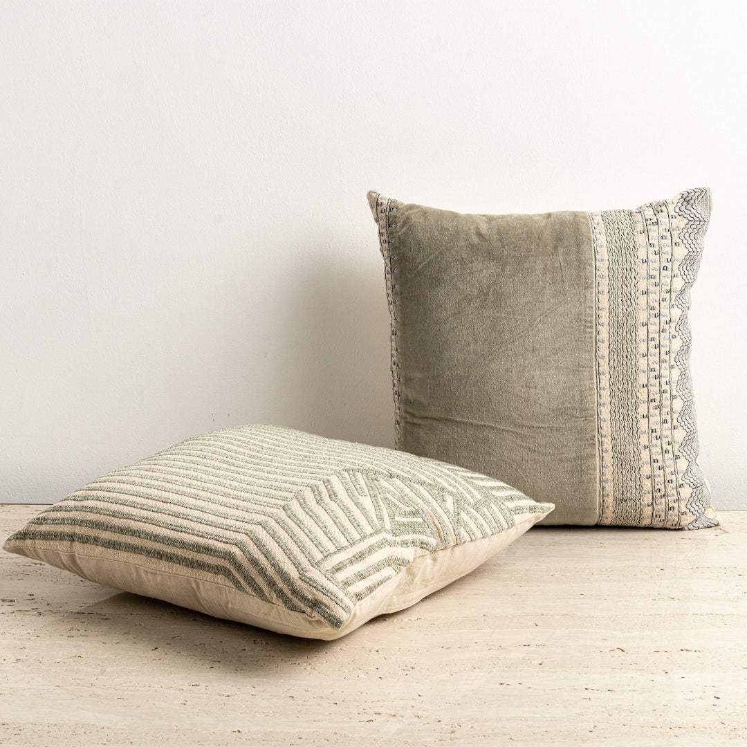 Seilan Stripe Emb. Cushion - 50x50cm