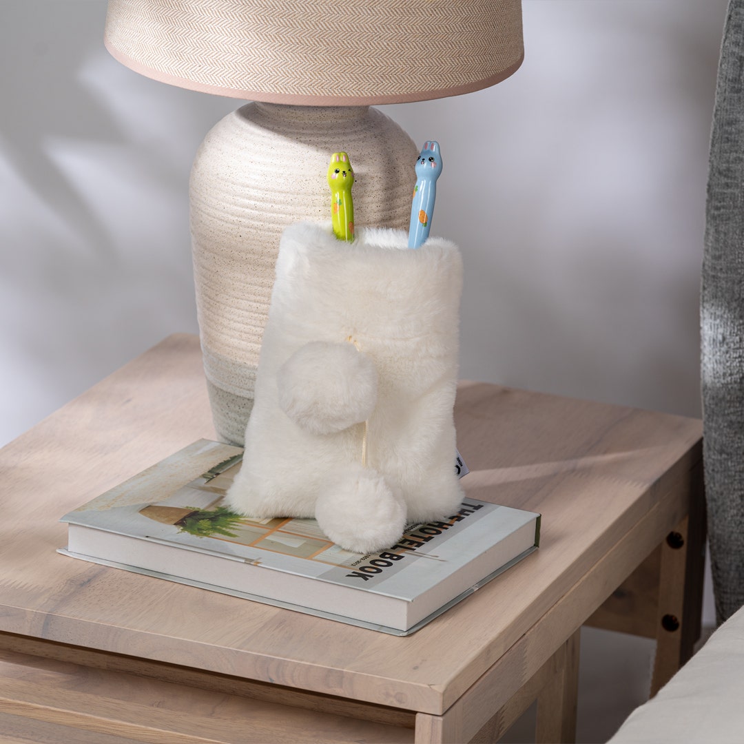 Spring Faux Fur Bag Ivory 15x20