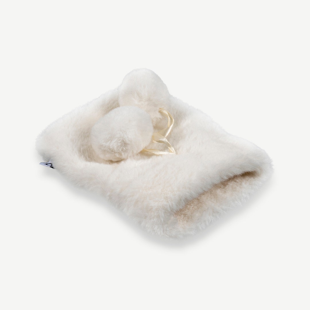 Spring Faux Fur Bag Ivory 15x20