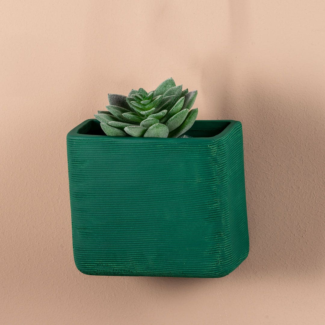 Stephanie Wall Mount Planter Bottled Green