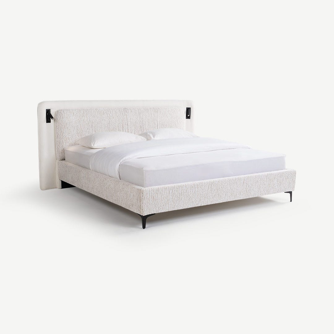 Taria King Bed with LED 180x200cm Beige