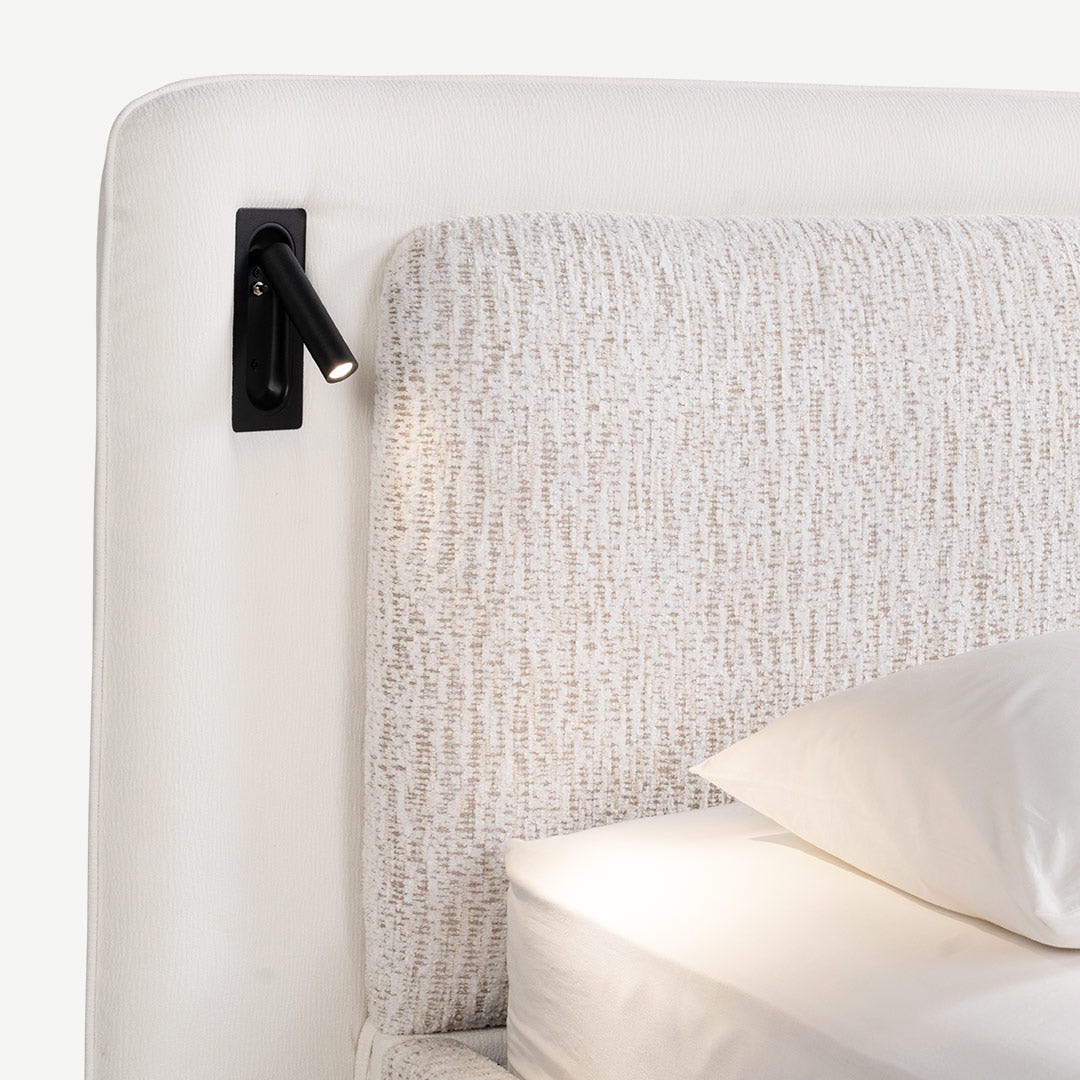 Taria King Bed with LED 180x200cm Beige