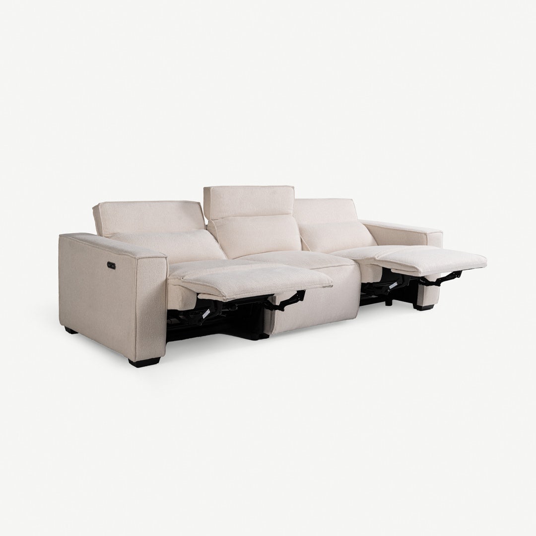 Tatian 3 Seater Recliner Sofa Cream