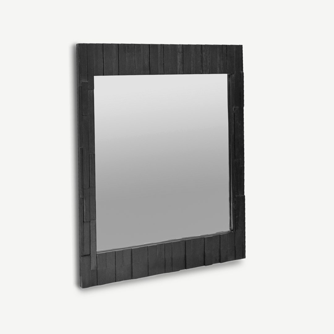 مرآة فالاش مثبتة على الحائط - أسود