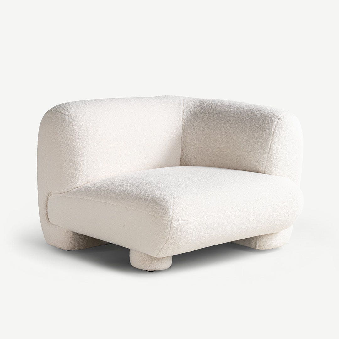 Velyan Modular Arm Chair Right White