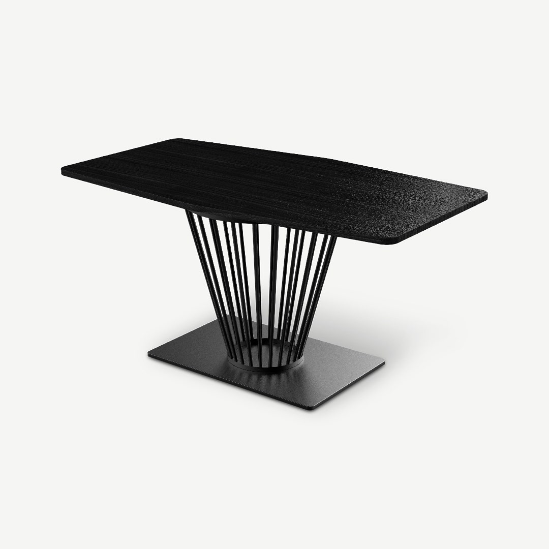 Veran 6 Seater Dining Table Black