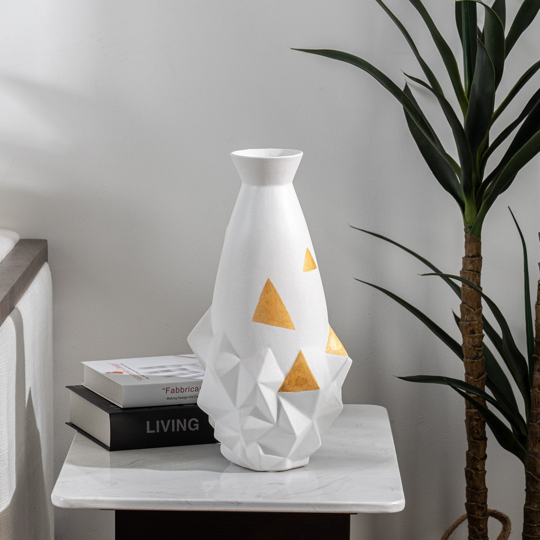 Verlay Gold Flake Ceramic Decor Vase