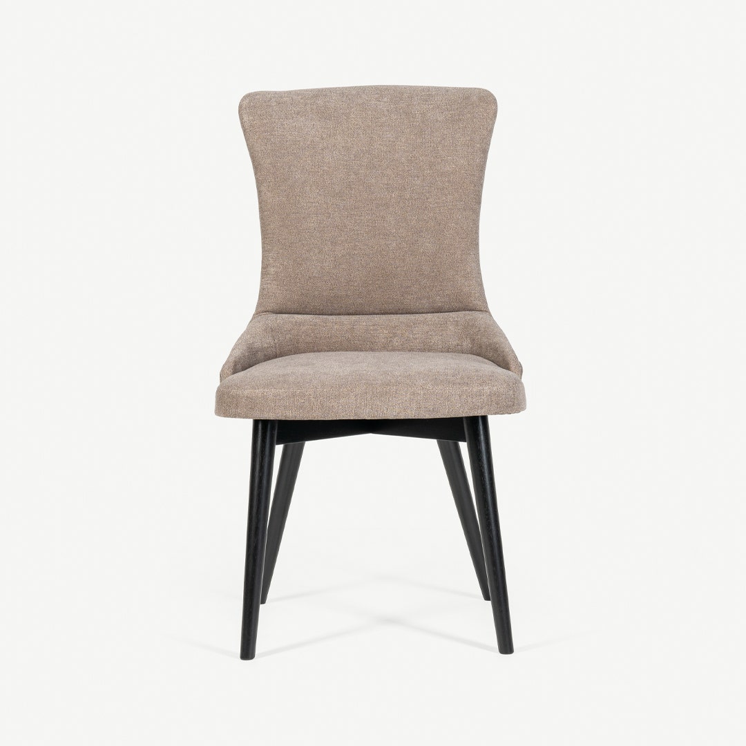 Brown fabric new arrivals dining chairs