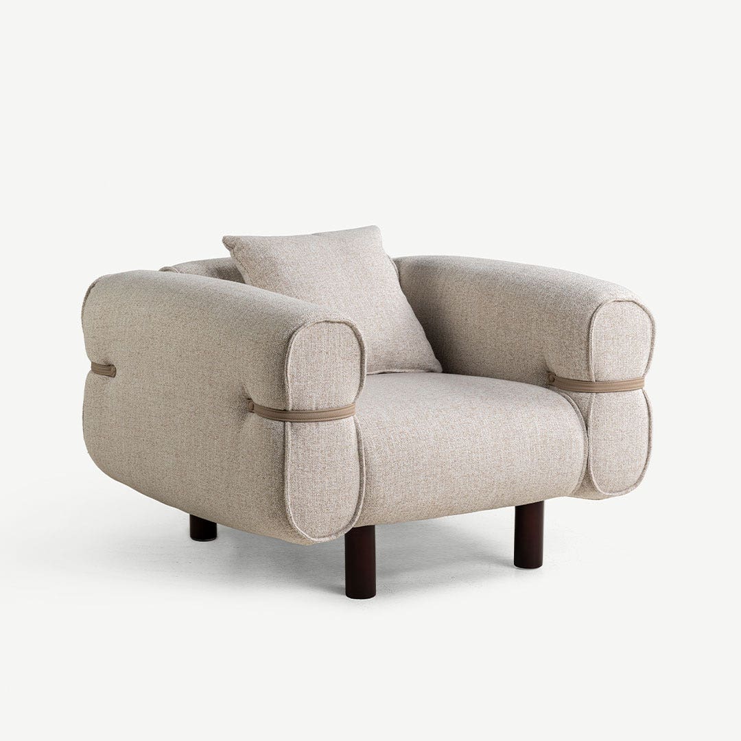 Vivian 1 Seater Ecru/Ivory