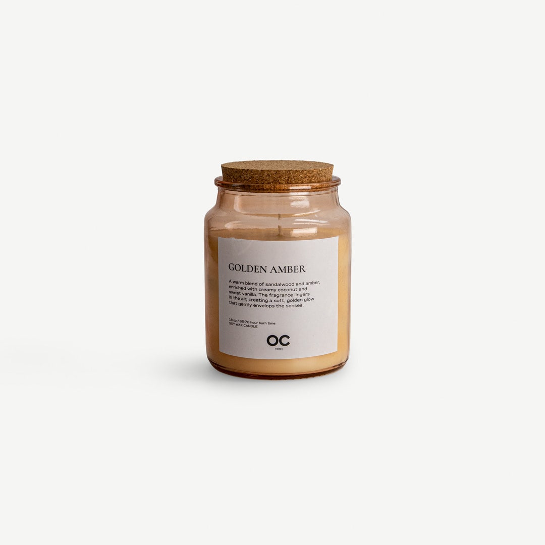 فويلا شمعة داخل وعاء - عنبر ذهبي