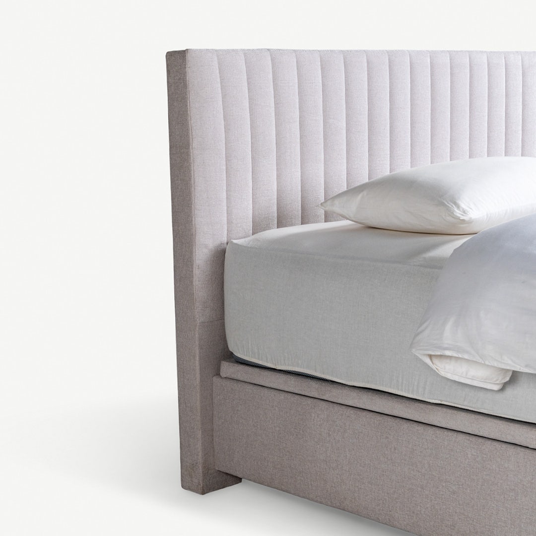 Yeema Striped Headboard 160x200cm Beige