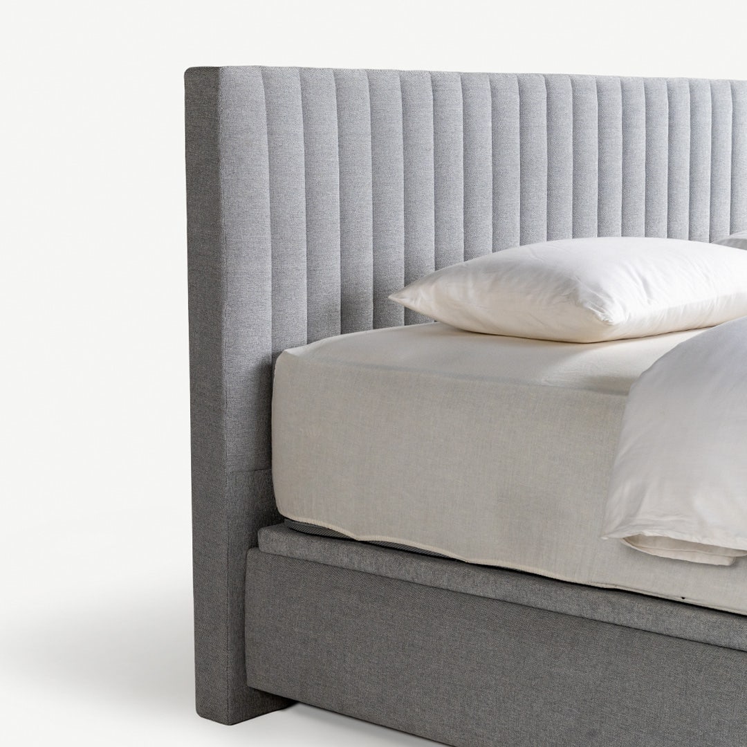 Yeema Striped Headboard 160x200cm Grey