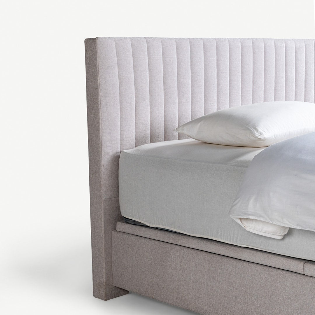 Yeema Striped Headboard 180x200cm Beige