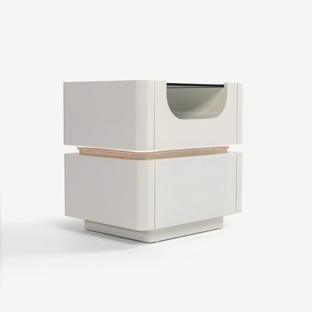 Zorie Bedside Table with LED Beige