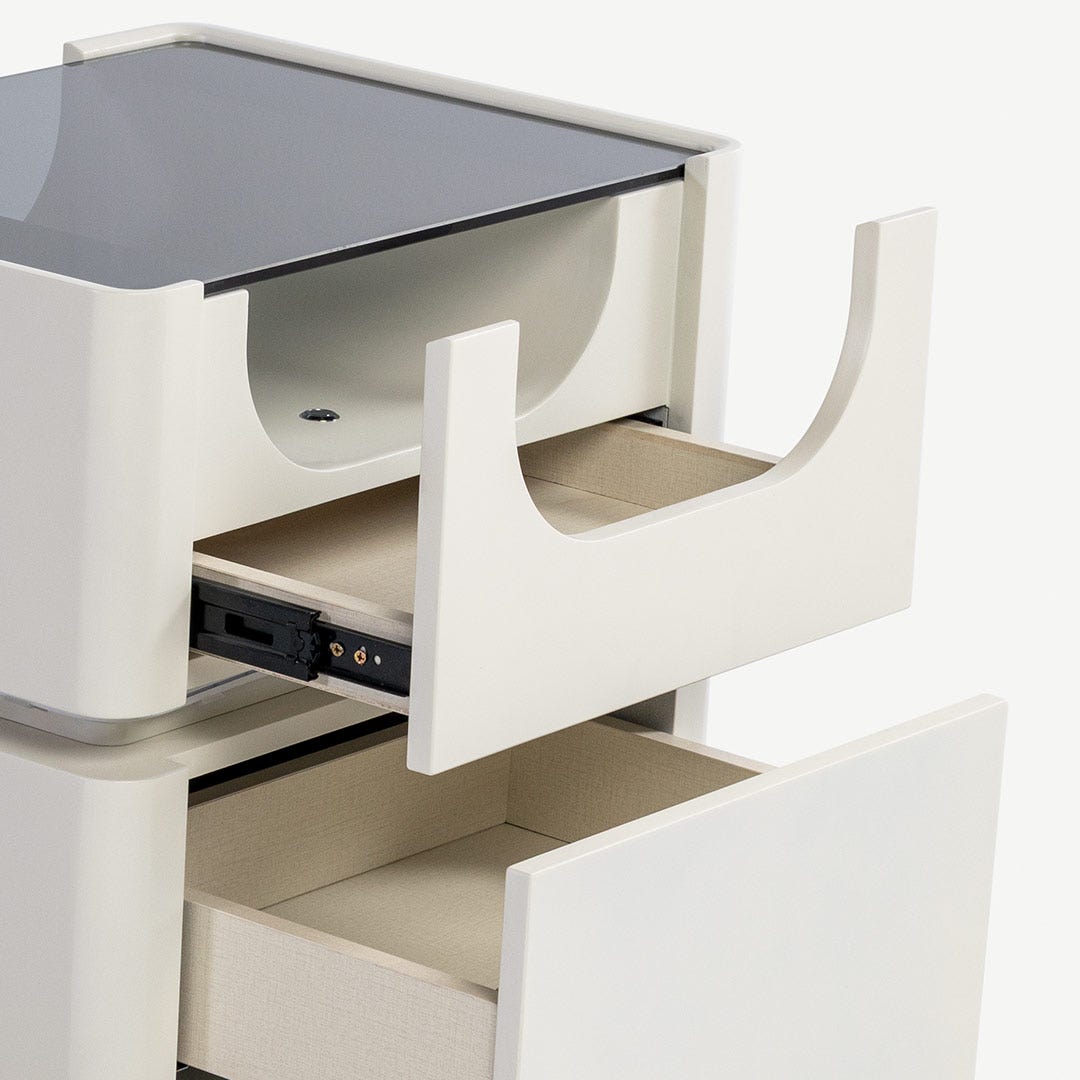 Zorie Bedside Table with LED Beige